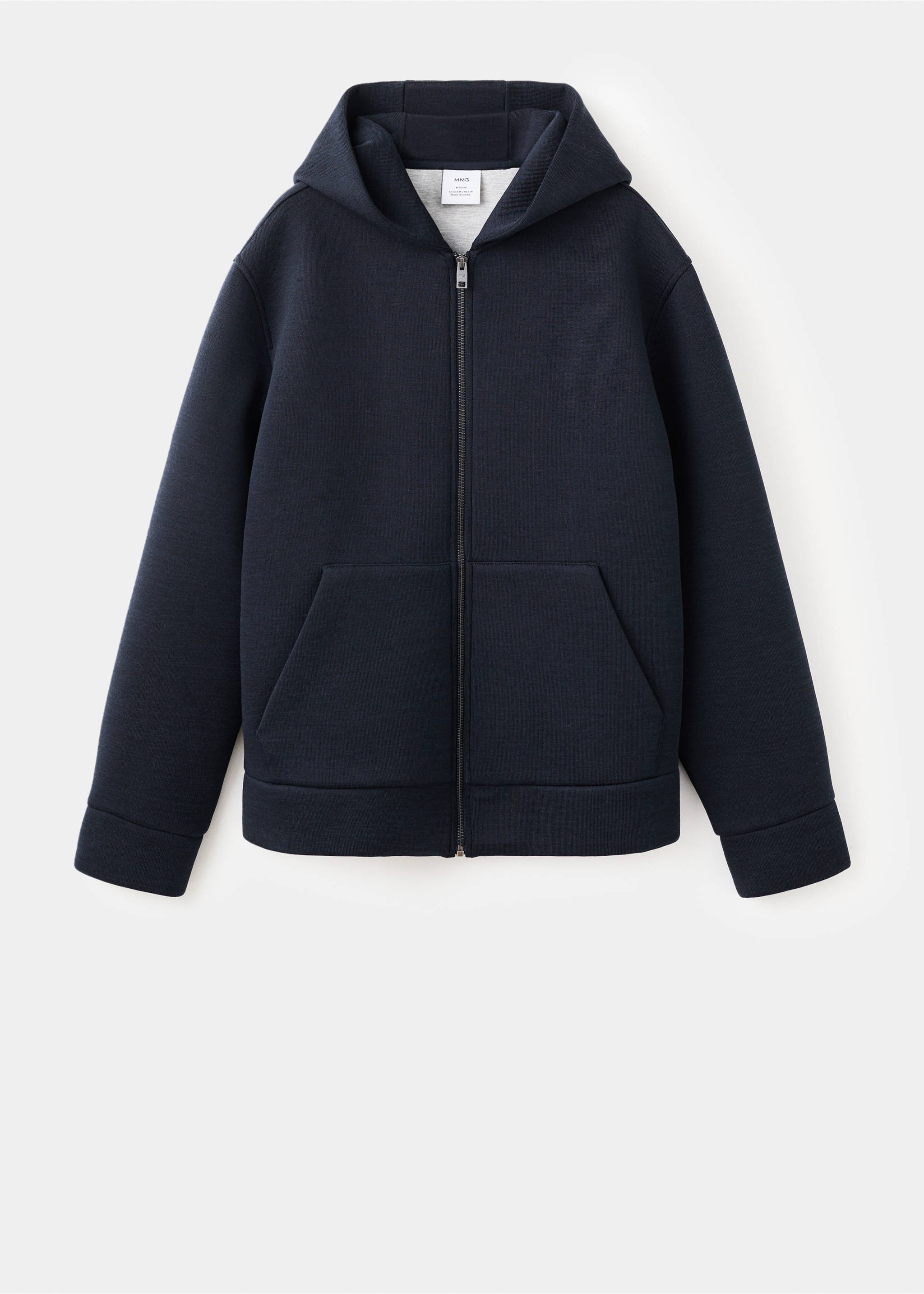 Neopren görünümlü fermuarlı sweatshirt - Modelsiz ürün, Lacivert. Ref: 27091257-00.