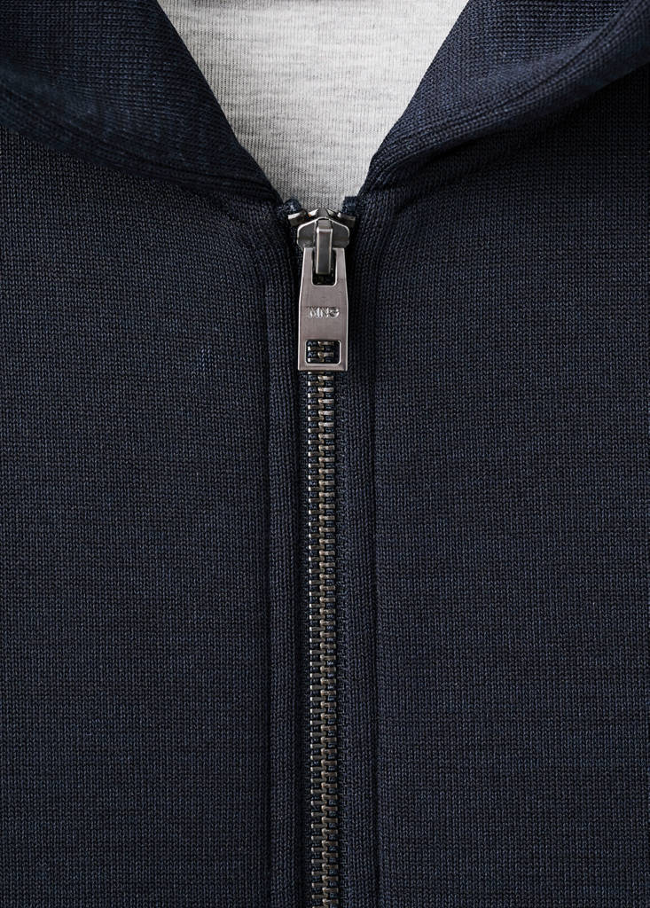 Neoprene effect zip-up sweatshirt — Navy