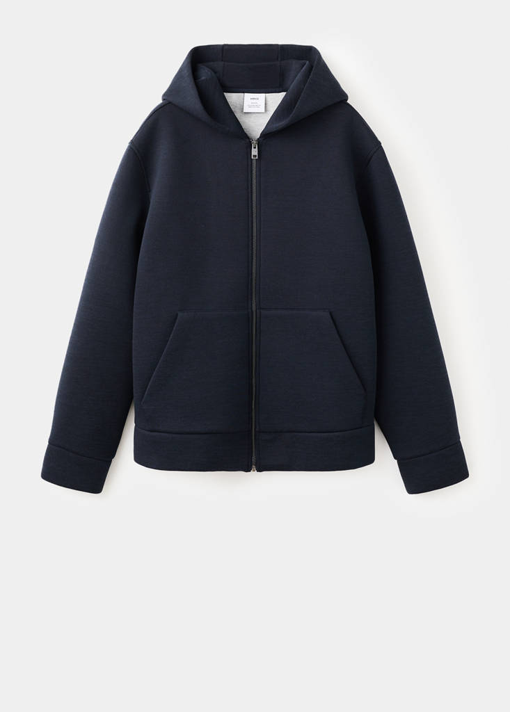 Neoprene effect zip-up sweatshirt — Navy