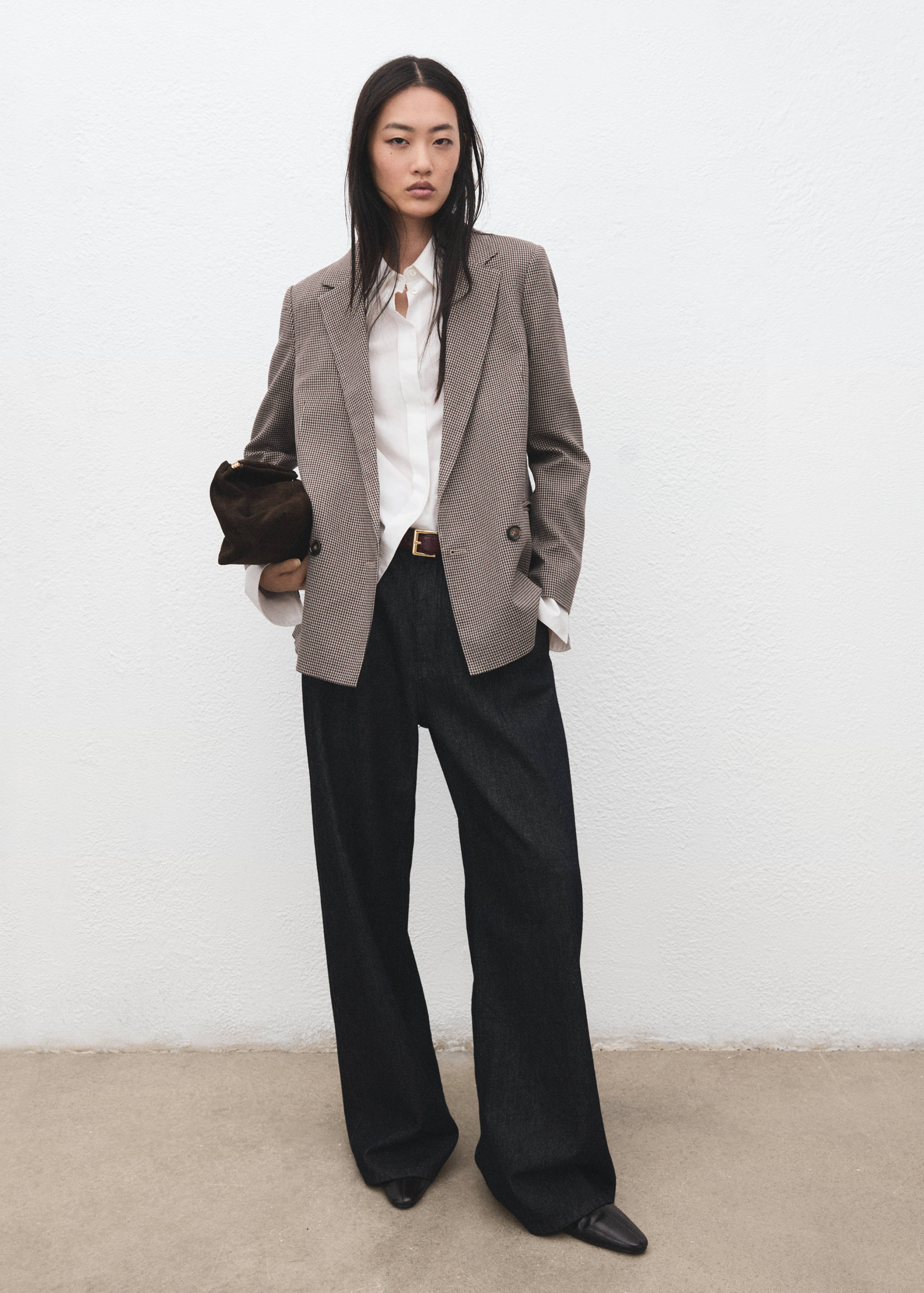 Blazer croisé micro pied-de-poule - Plan général