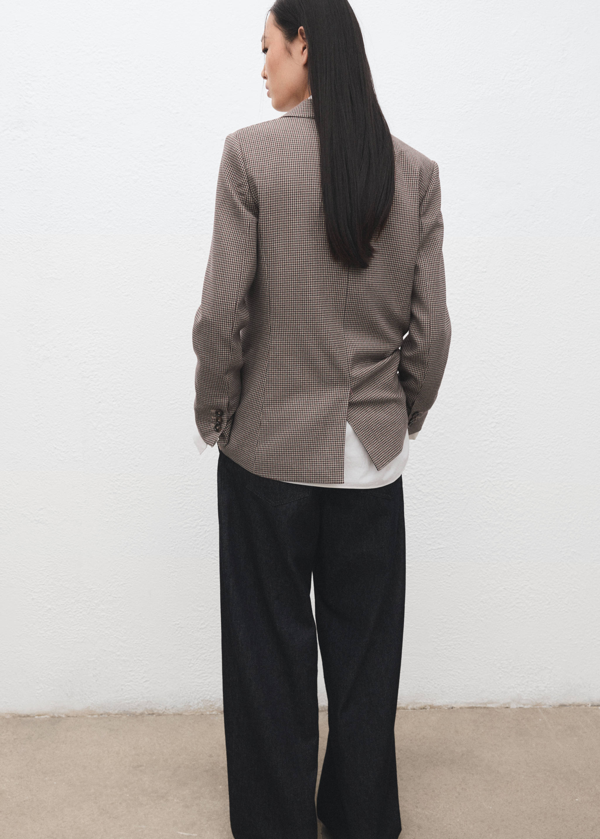 Blazer croisé micro pied-de-poule - Verso de l’article