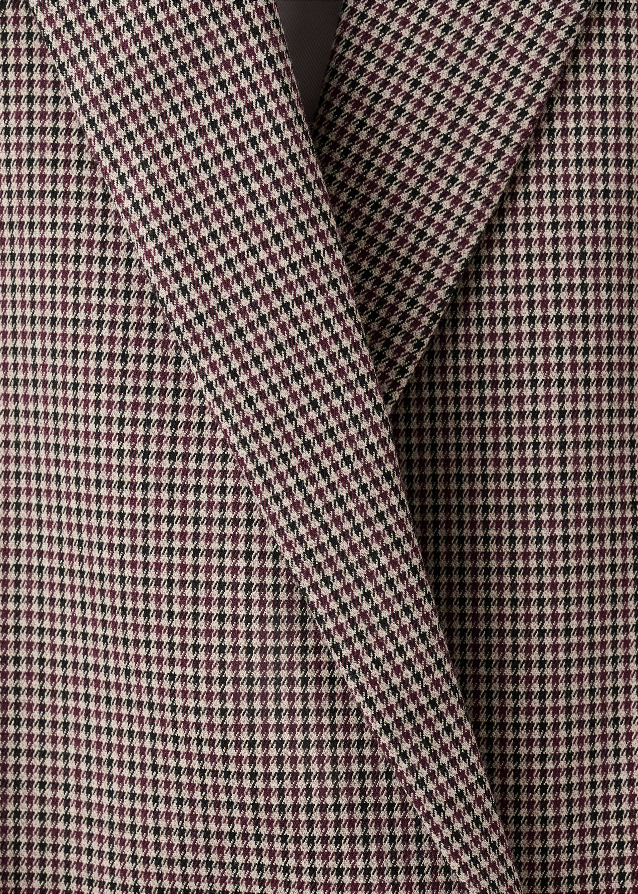 Blazer croisé micro pied-de-poule - Détail de l'article 0, Bordeaux. Ref: 27091259-00.