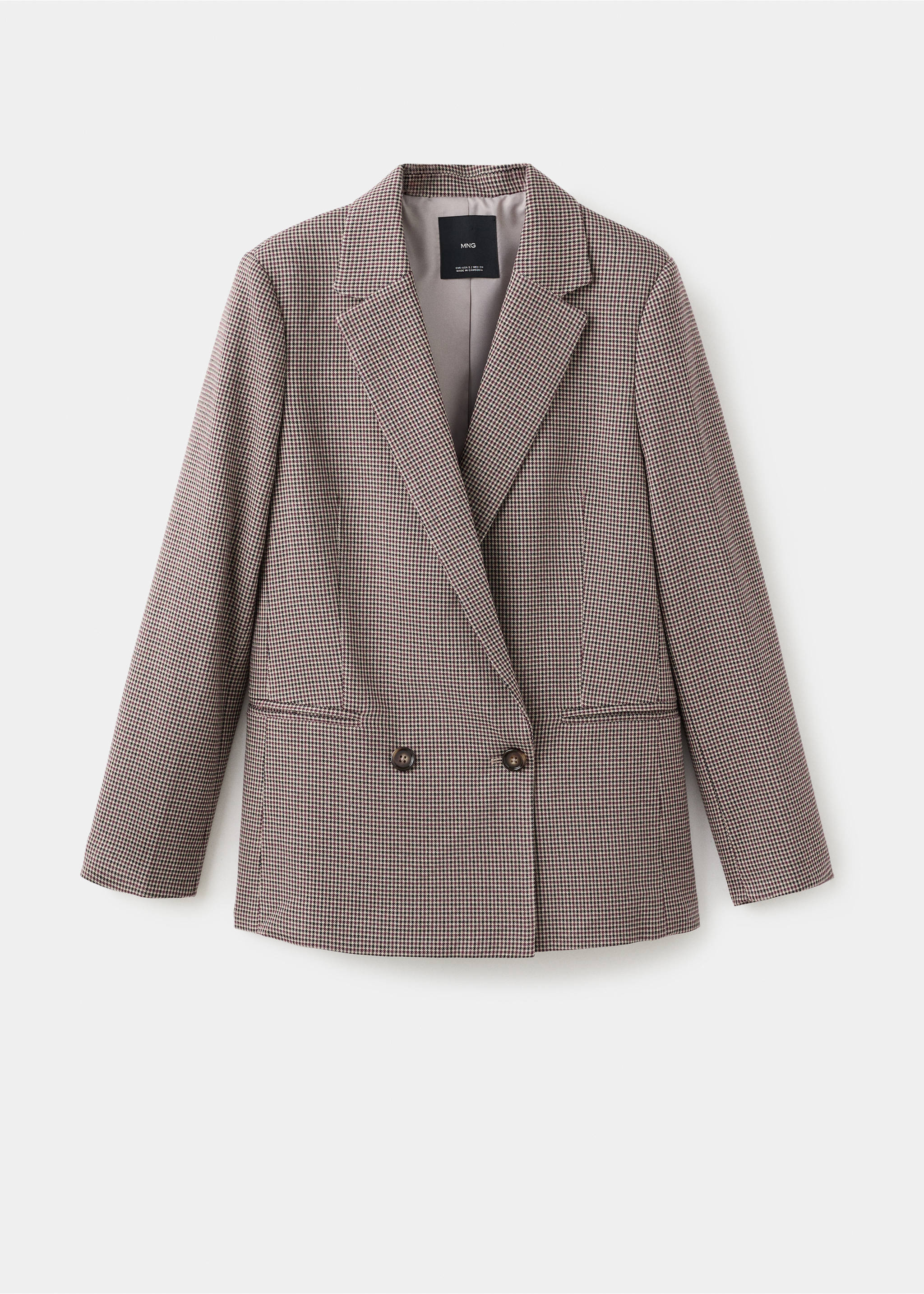 Doppelreihiger Blazer mit Mikro-Pata-de-Gallo-Muster - Artikel ohne Model, Bordeaux. Ref: 27091259-00.