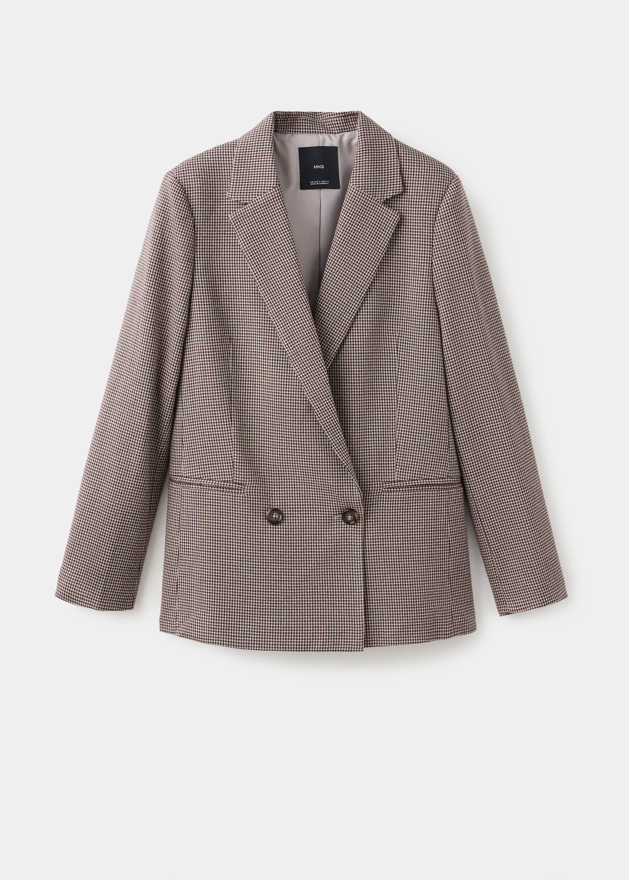 Doppelreihiger Blazer mit Mikro-Pata-de-Gallo-Muster - Artikel ohne Model