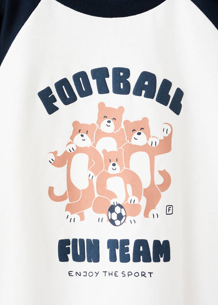 Printed cotton-blend t-shirt — Navy