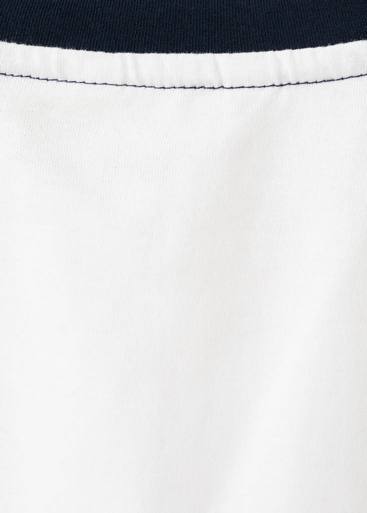 Printed cotton-blend t-shirt — Navy