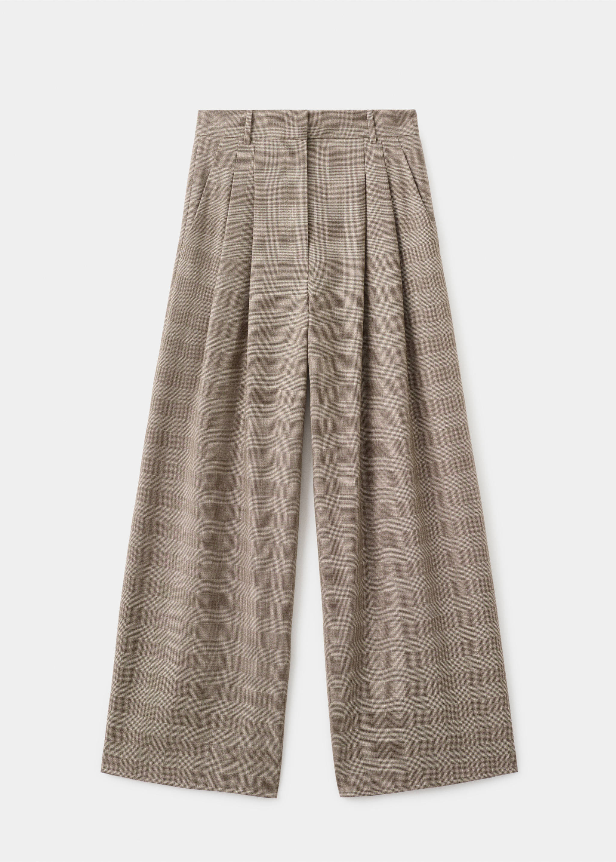 Wide leg check suit trousers - Article without model, Brown. Ref: 27091262-02.