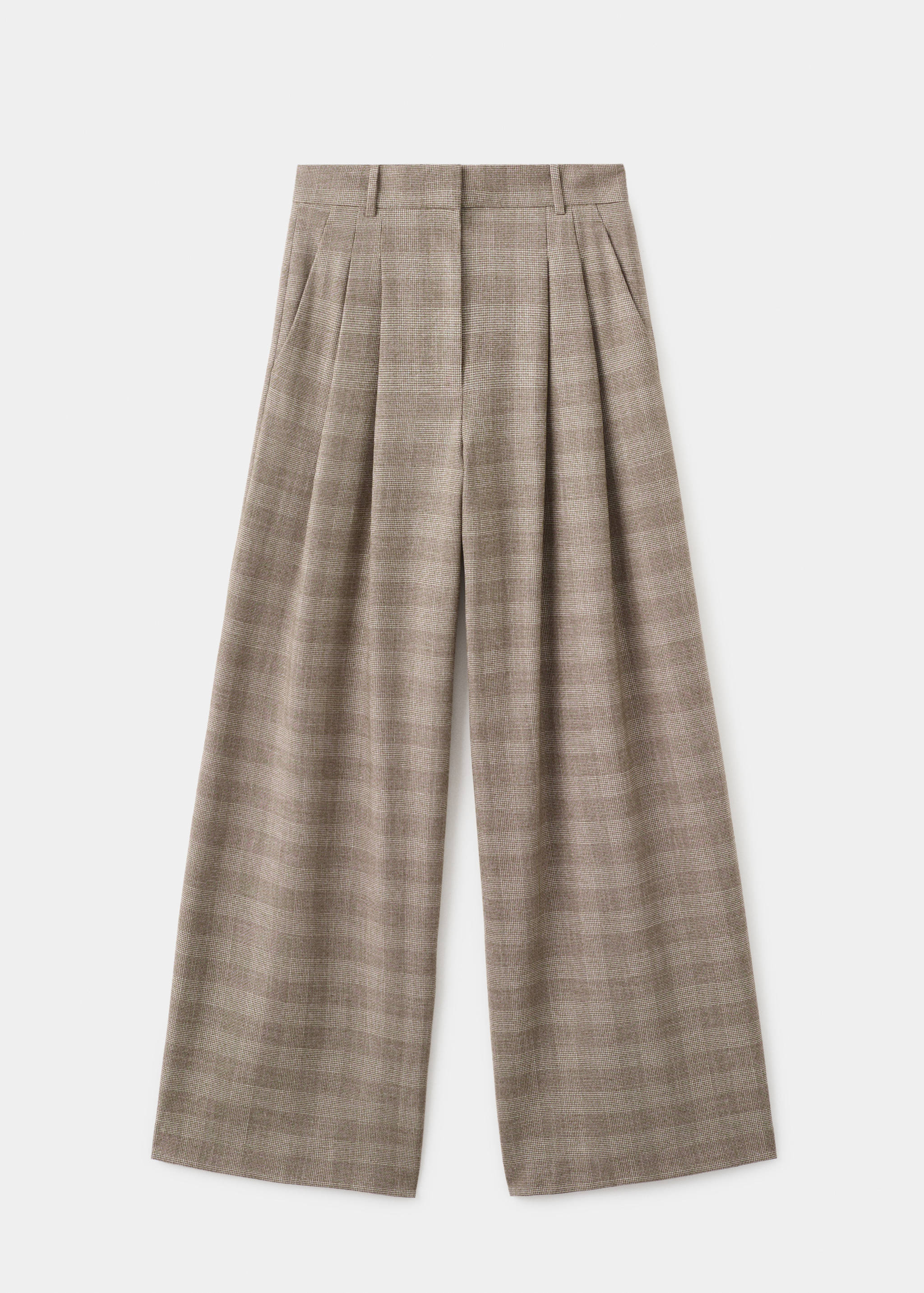 Spodnie garniturowe wide leg w kratę - Artykuł bez modela/modelki