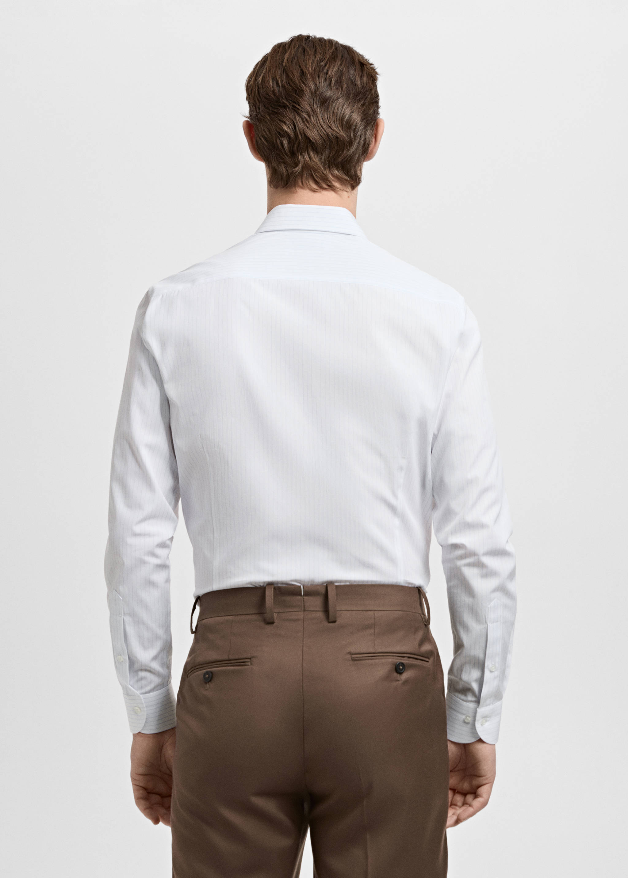 Slim fit cotton striped suit shirt - Reverse of the article