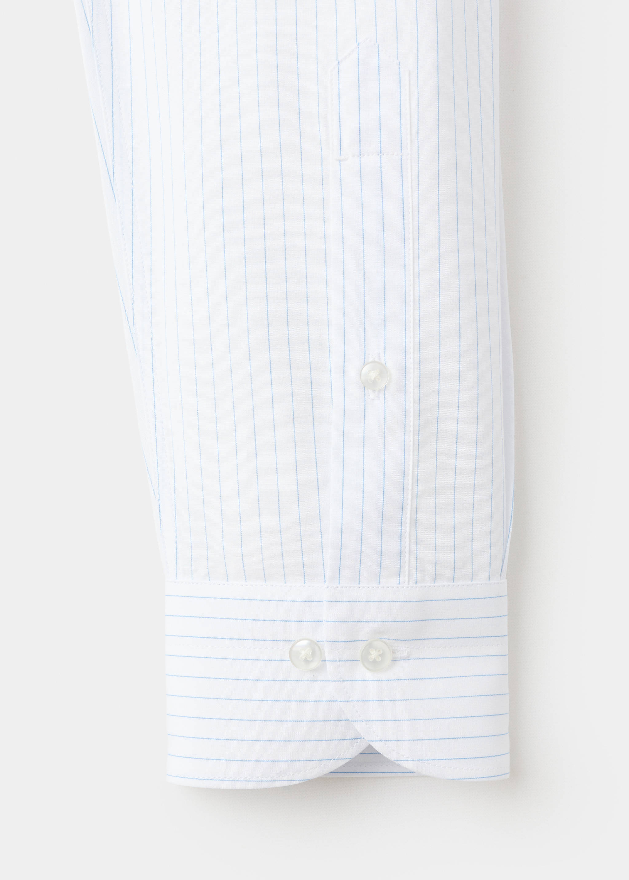 Slim fit cotton striped suit shirt - Details of the article 0