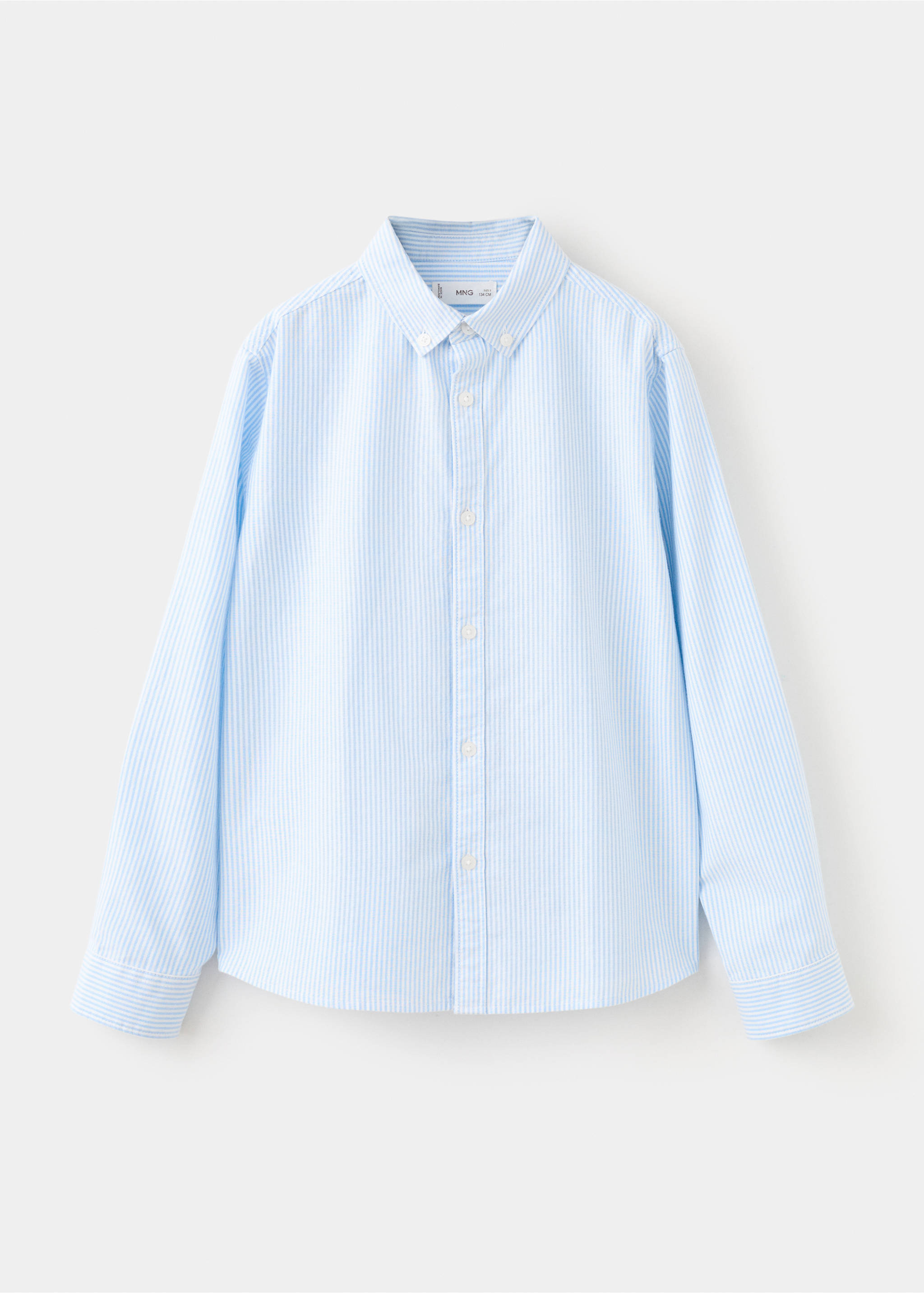 Striped Oxford shirt - Article without model, Sky Blue. Ref: 27091265-00.