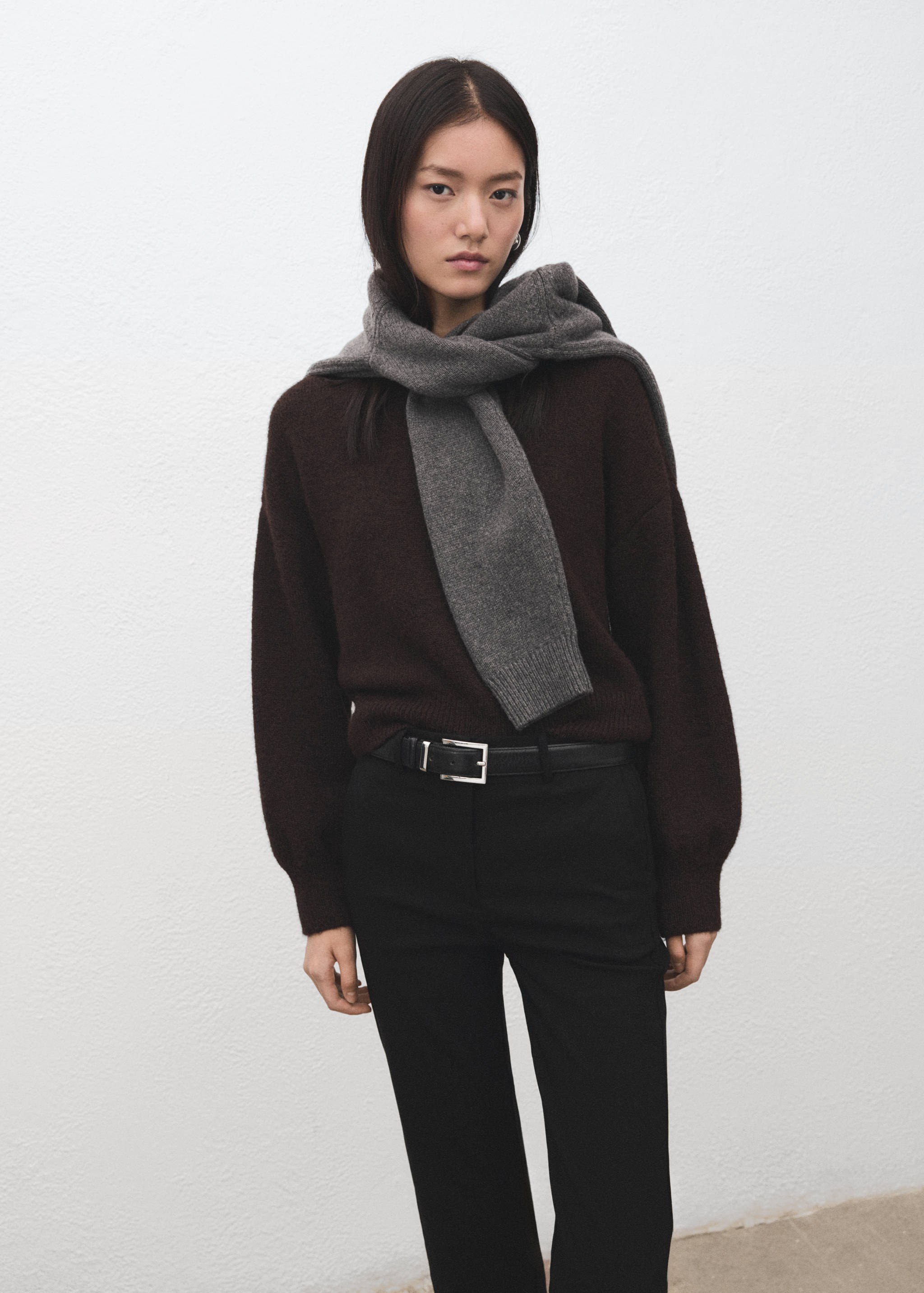 直纹裁七分裤 - null