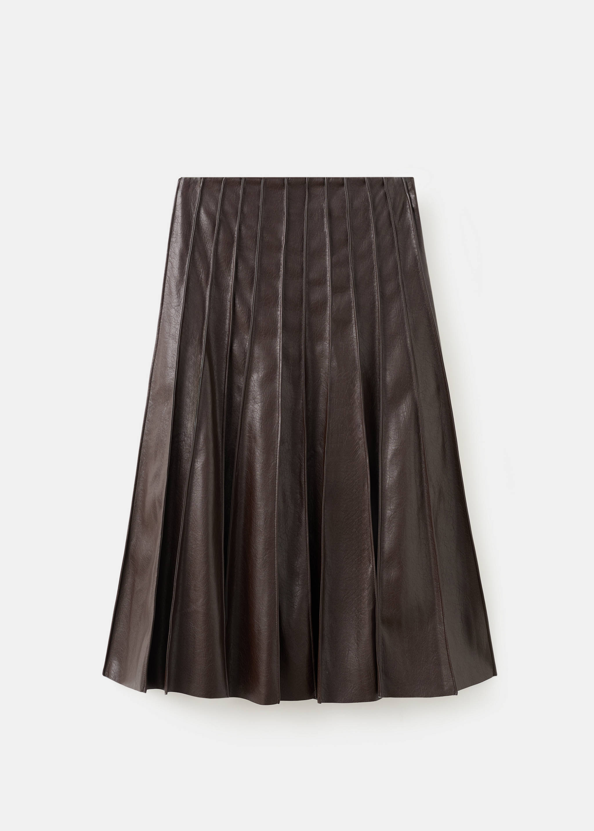 Faux-leather godet skirt - Article without model