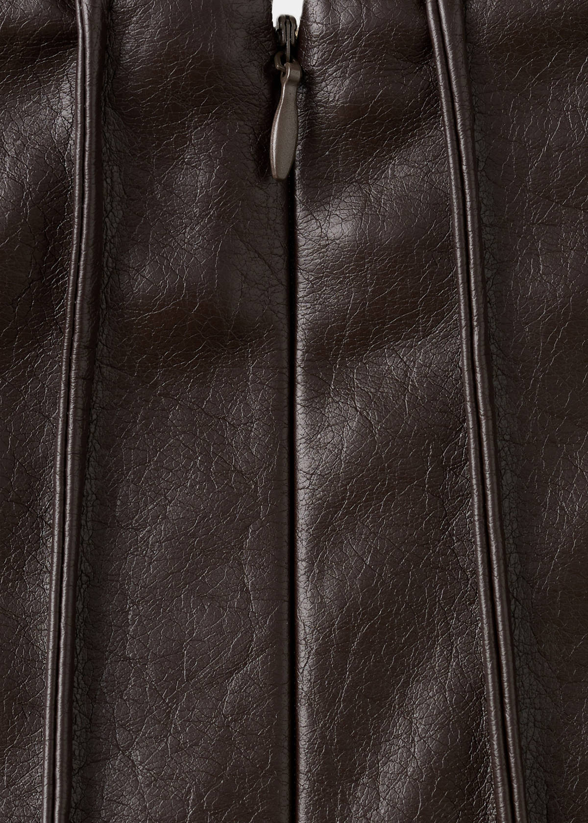 Faux-leather godet skirt — Brown