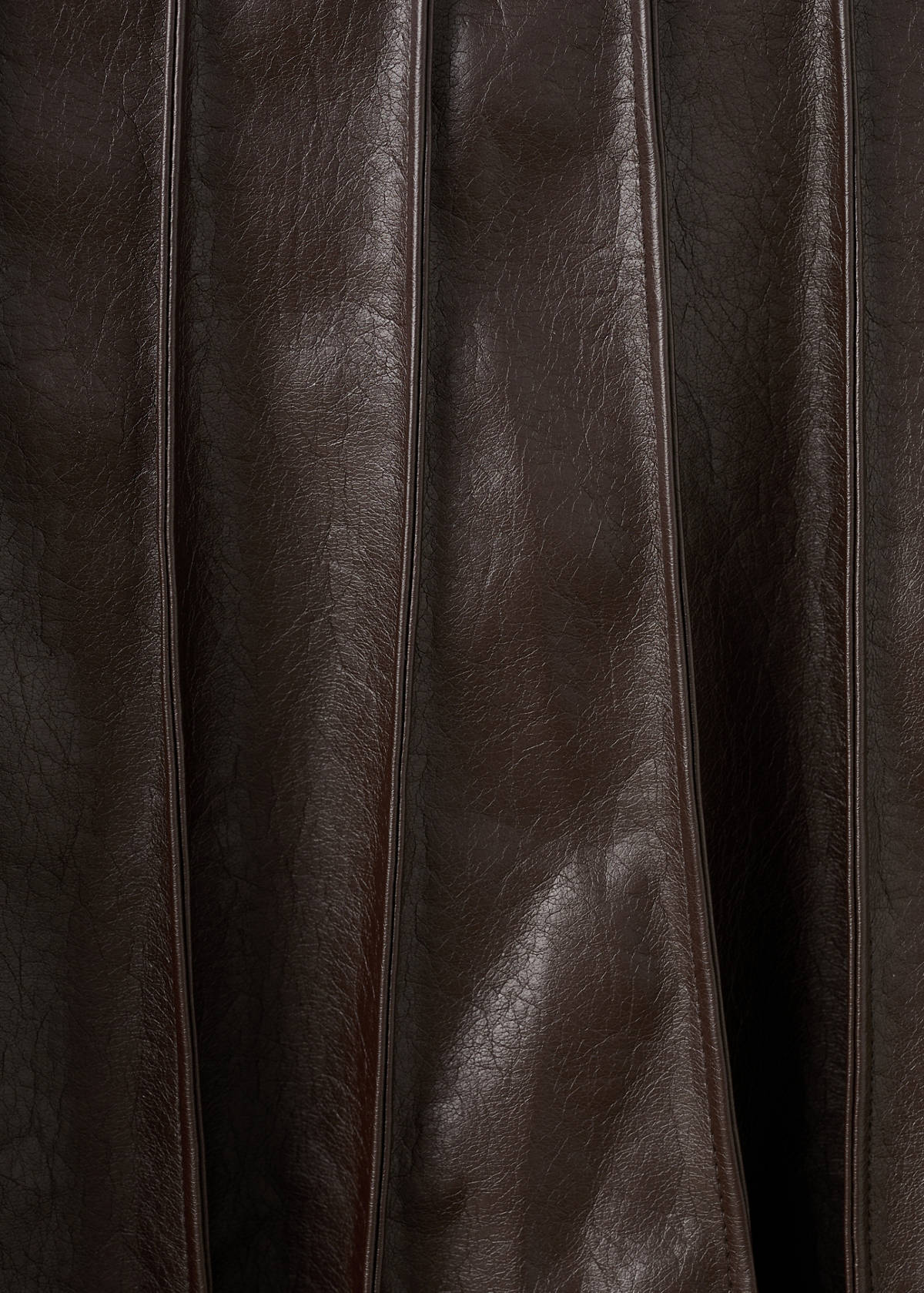 Faux-leather godet skirt — Brown