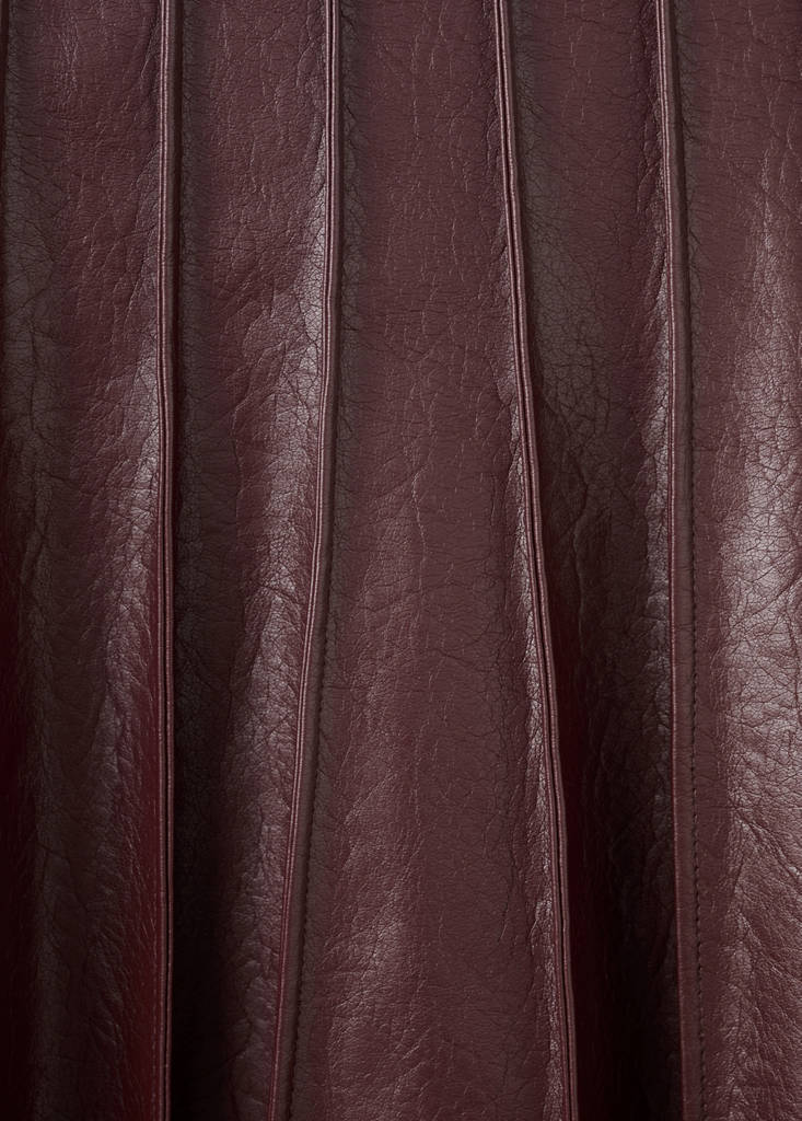 Faux-leather godet skirt — Maroon
