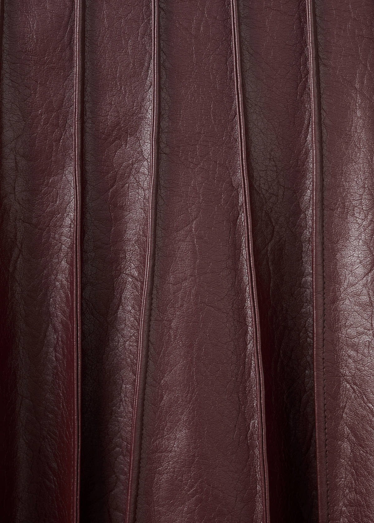 Faux-leather godet skirt — Maroon