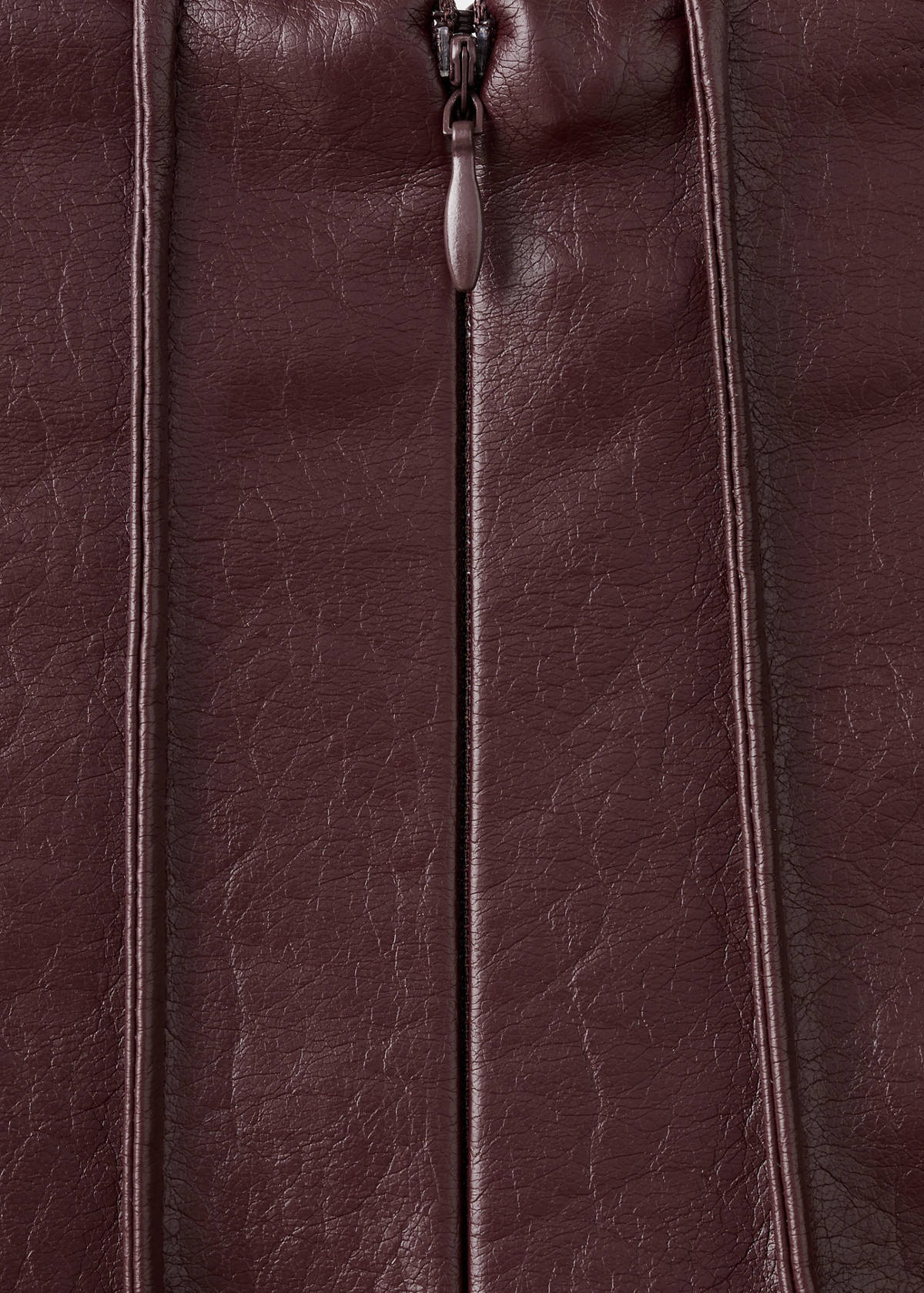 Faux-leather godet skirt — Maroon