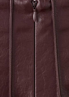 Faux-leather godet skirt — Maroon 13