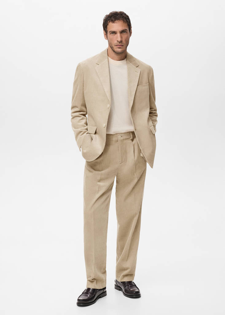 Regular fit corduroy jacket — Beige
