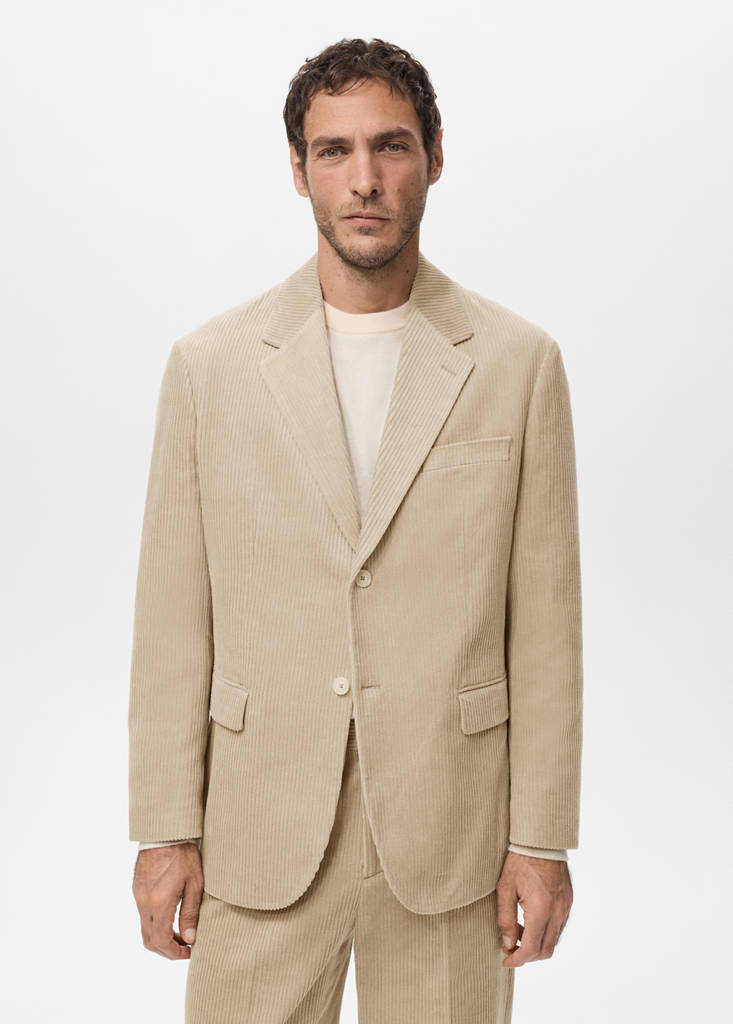 Regular fit corduroy jacket — Beige