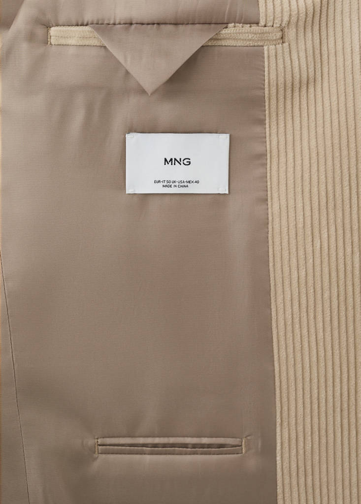 Regular fit corduroy jacket — Beige