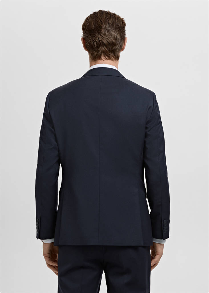 Turin 100% virgin wool suit jacket — Navy