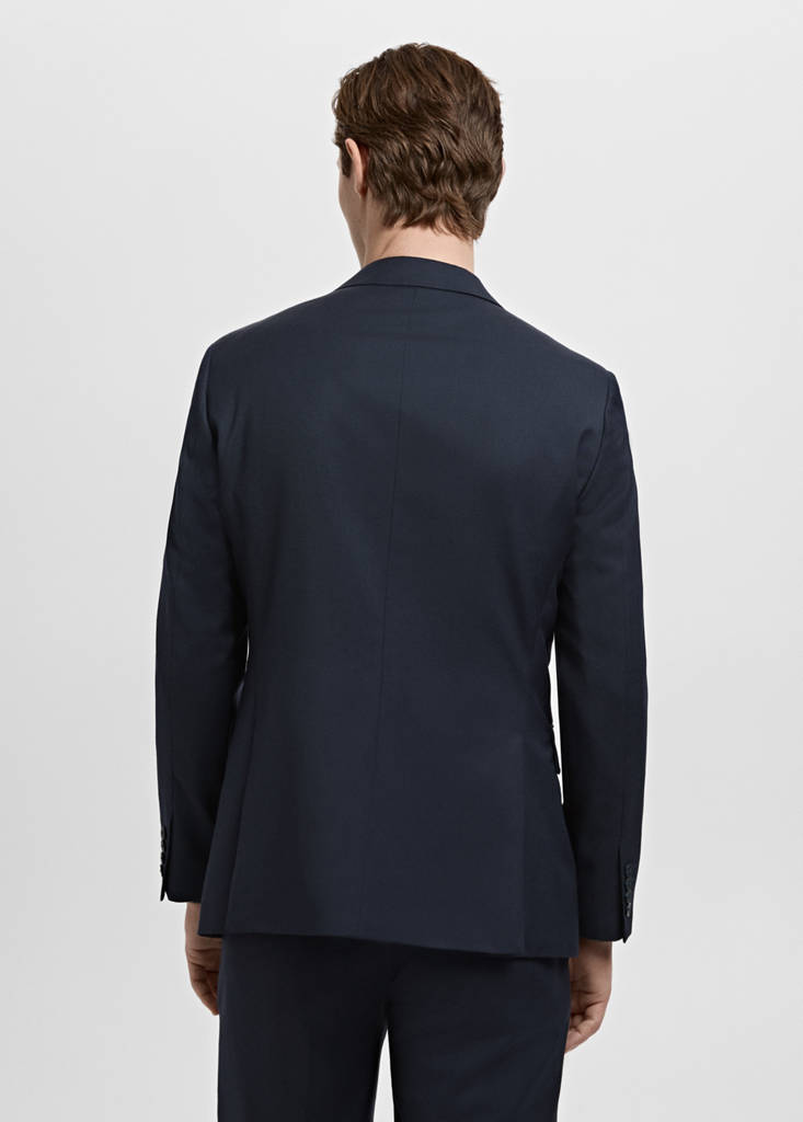 Turin 100% virgin wool suit jacket — Navy