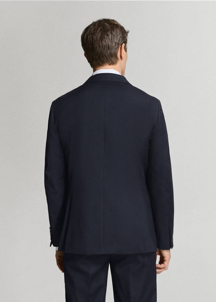 Turin 100% virgin wool suit jacket — Navy
