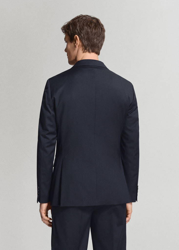 Turin 100% virgin wool suit jacket — Navy