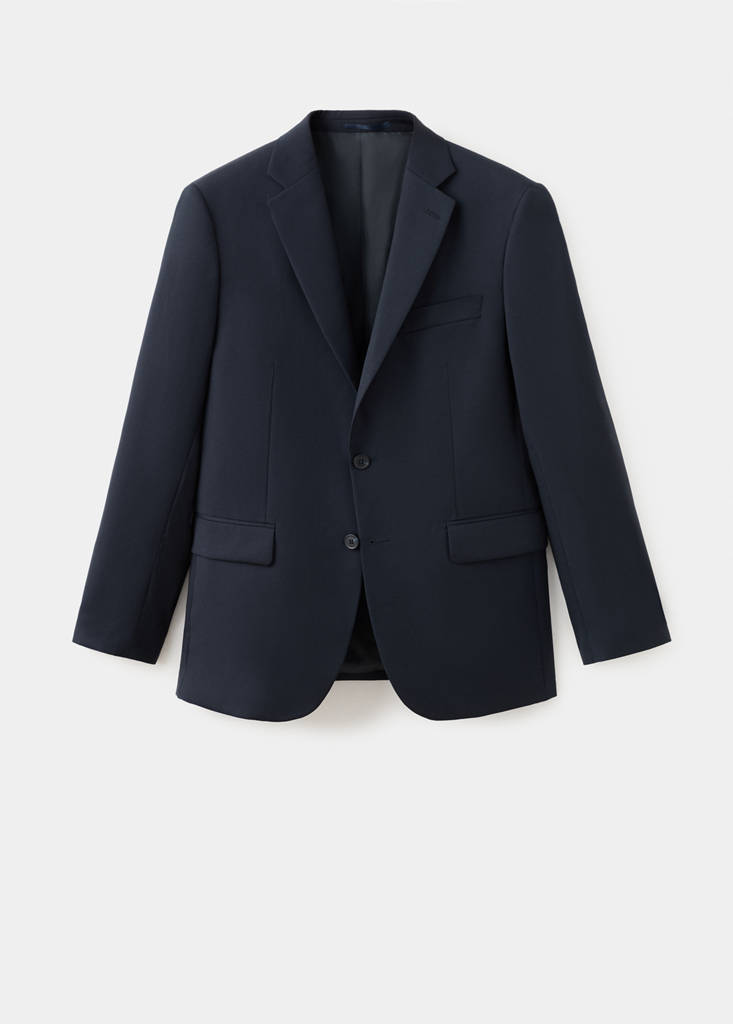 Turin 100% virgin wool suit jacket — Navy