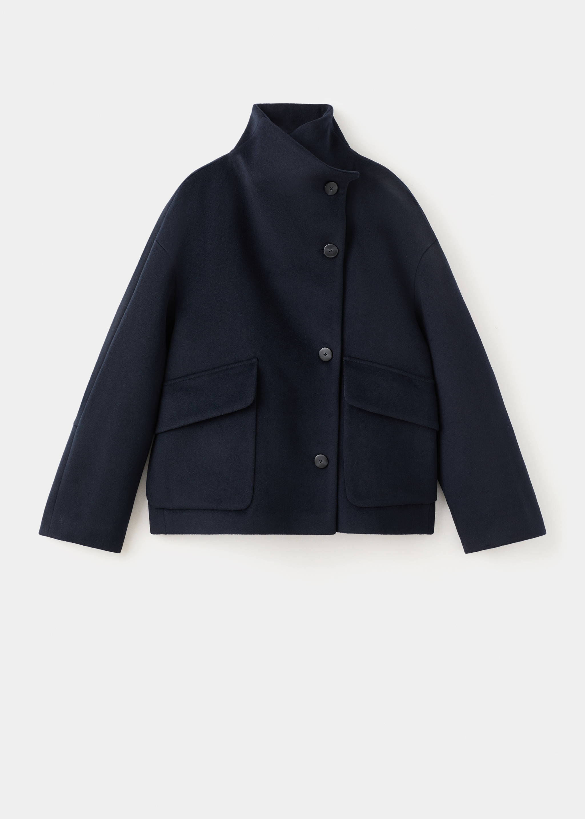 Wool funnel-neck coat - Article without model