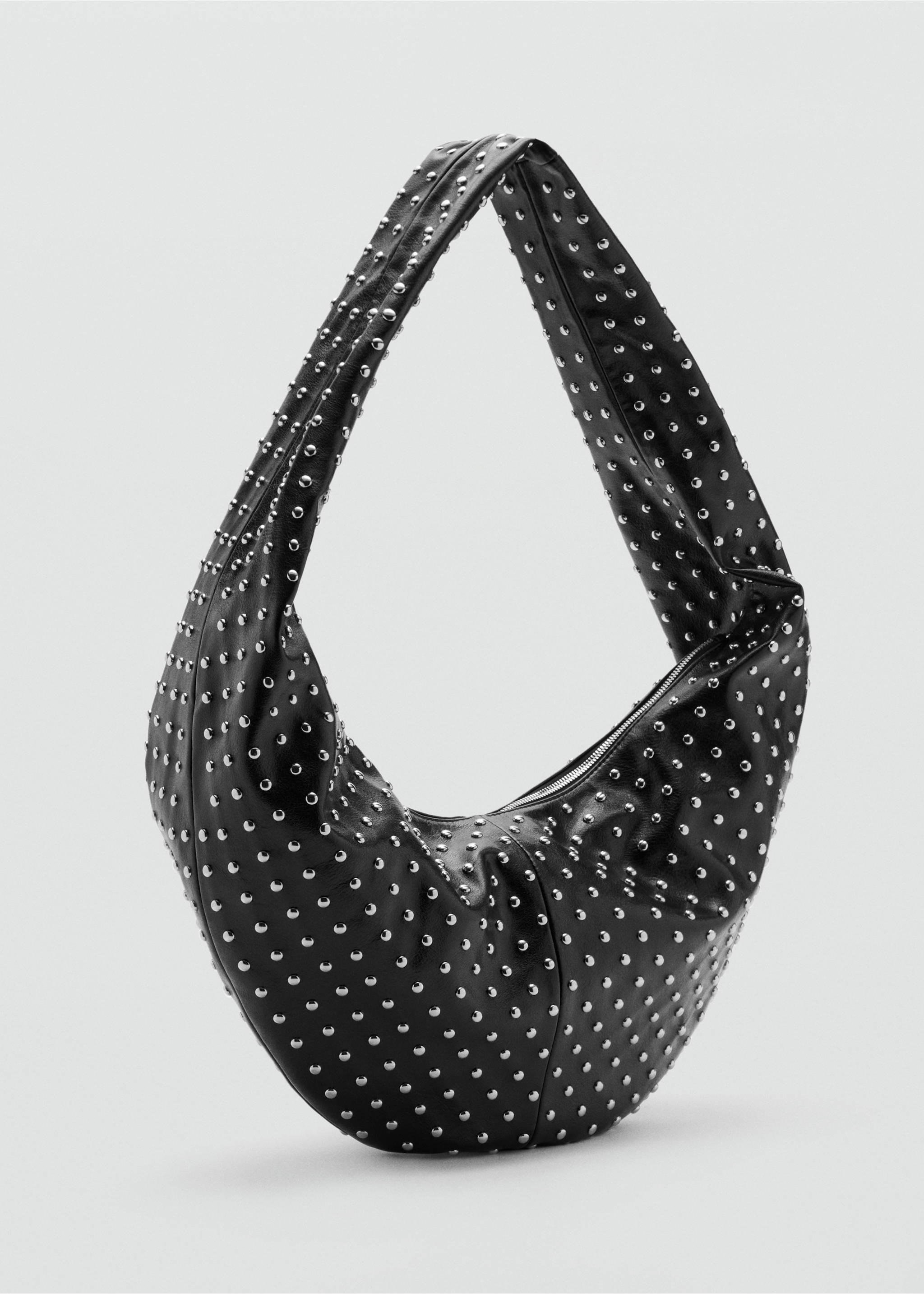 Oval studded shoulder bag - Medium plane, Black. Ref: 27091272-00.