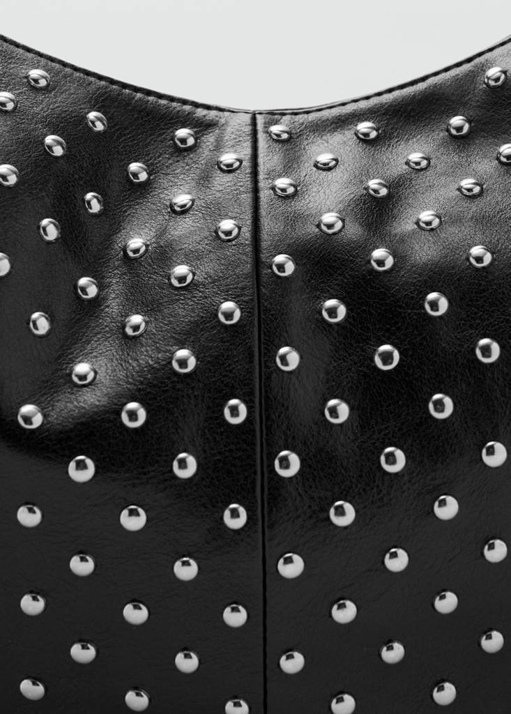 Oval studded shoulder bag — Black