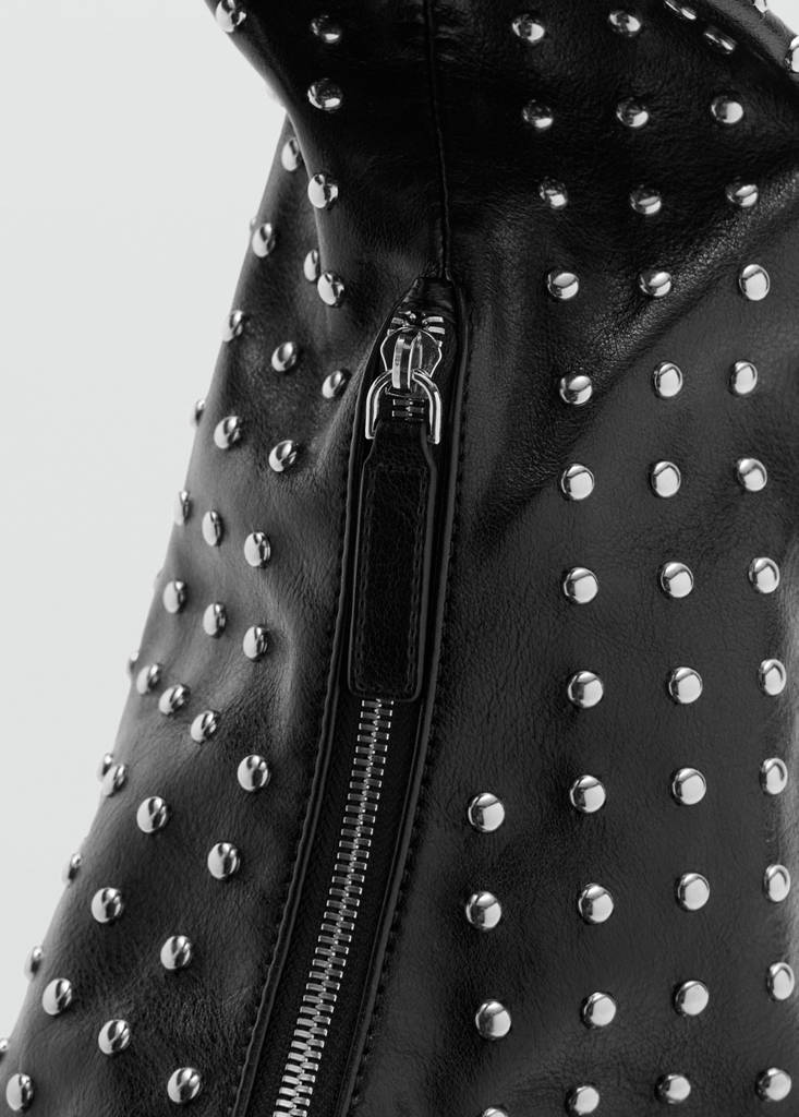 Oval studded shoulder bag — Black