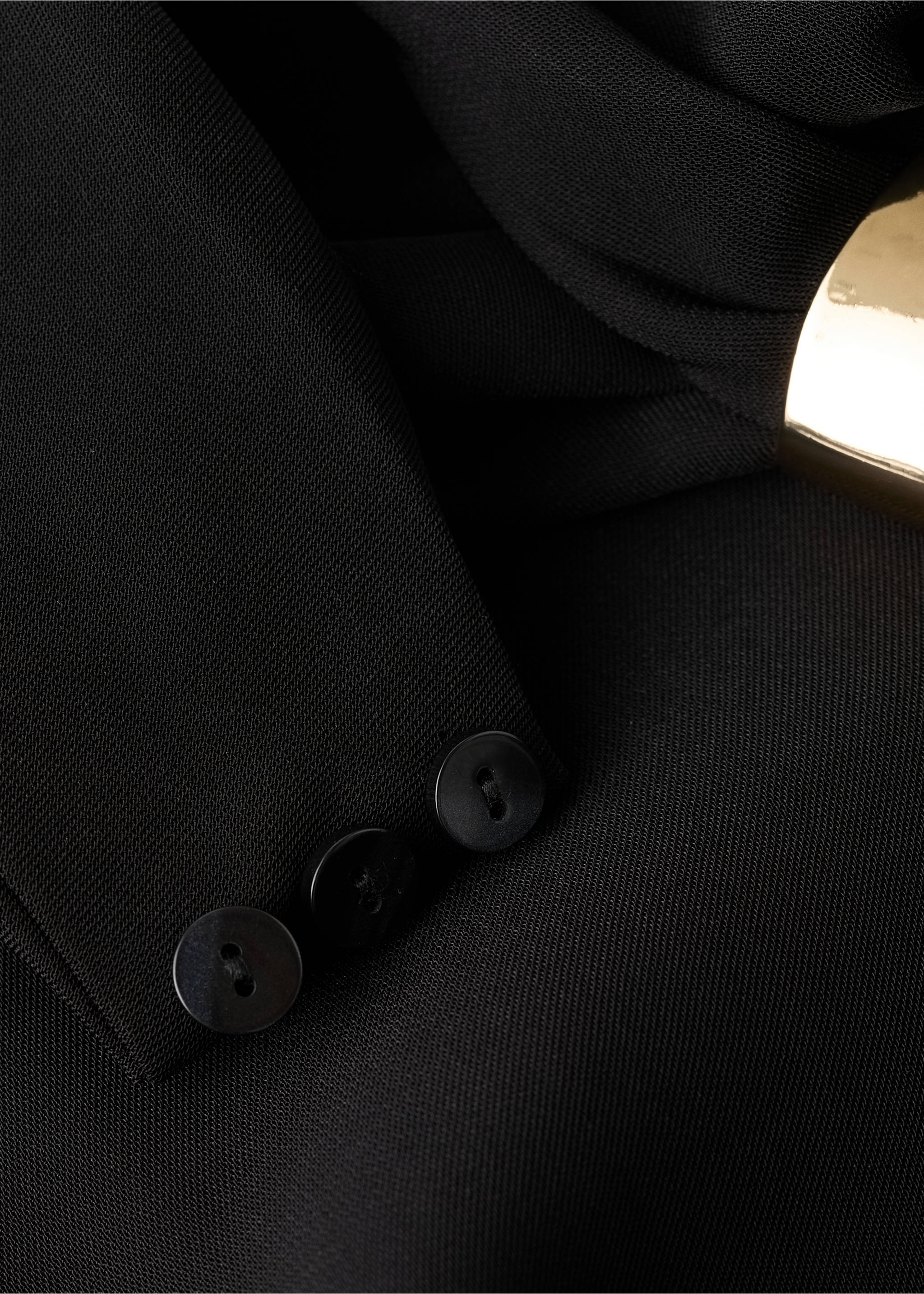 Asymmetrical blouse with metallic detail - Details of the article 0, Black. Ref: 27091273-00.