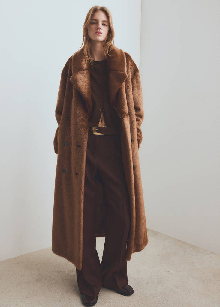 Knitted button cardigan — Chocolate
