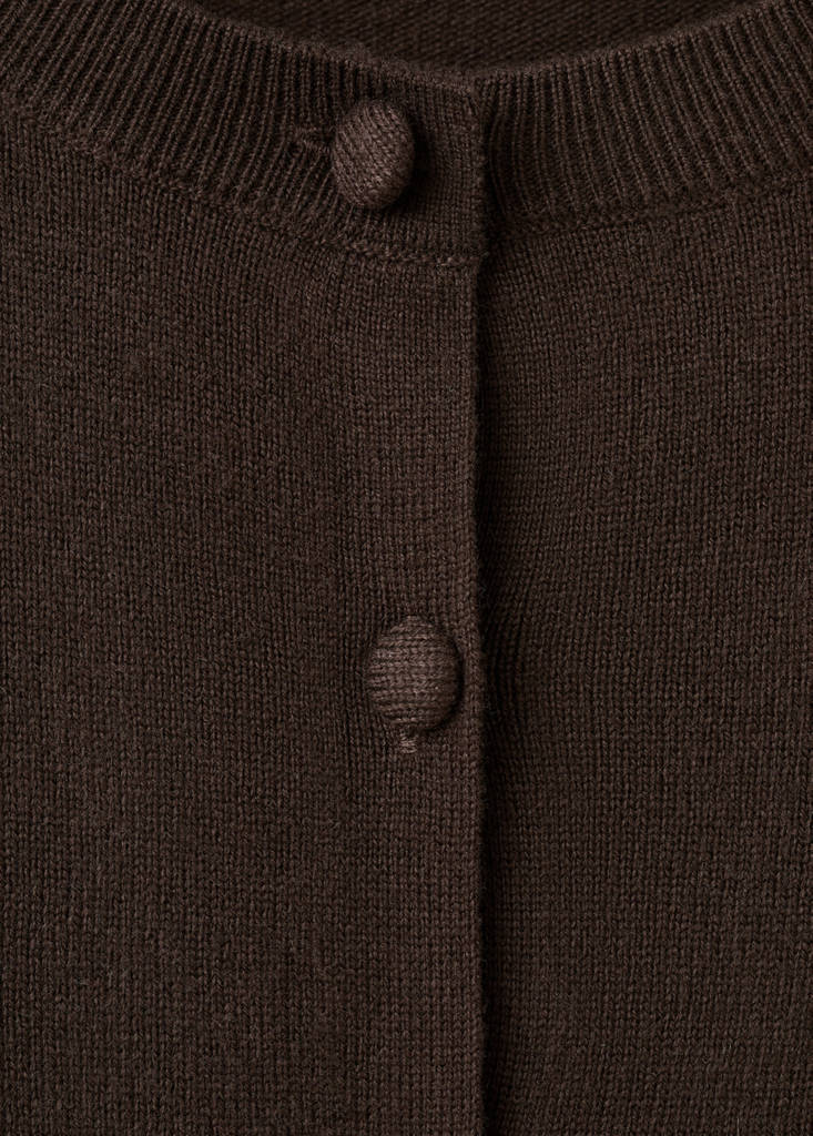Knitted button cardigan — Chocolate