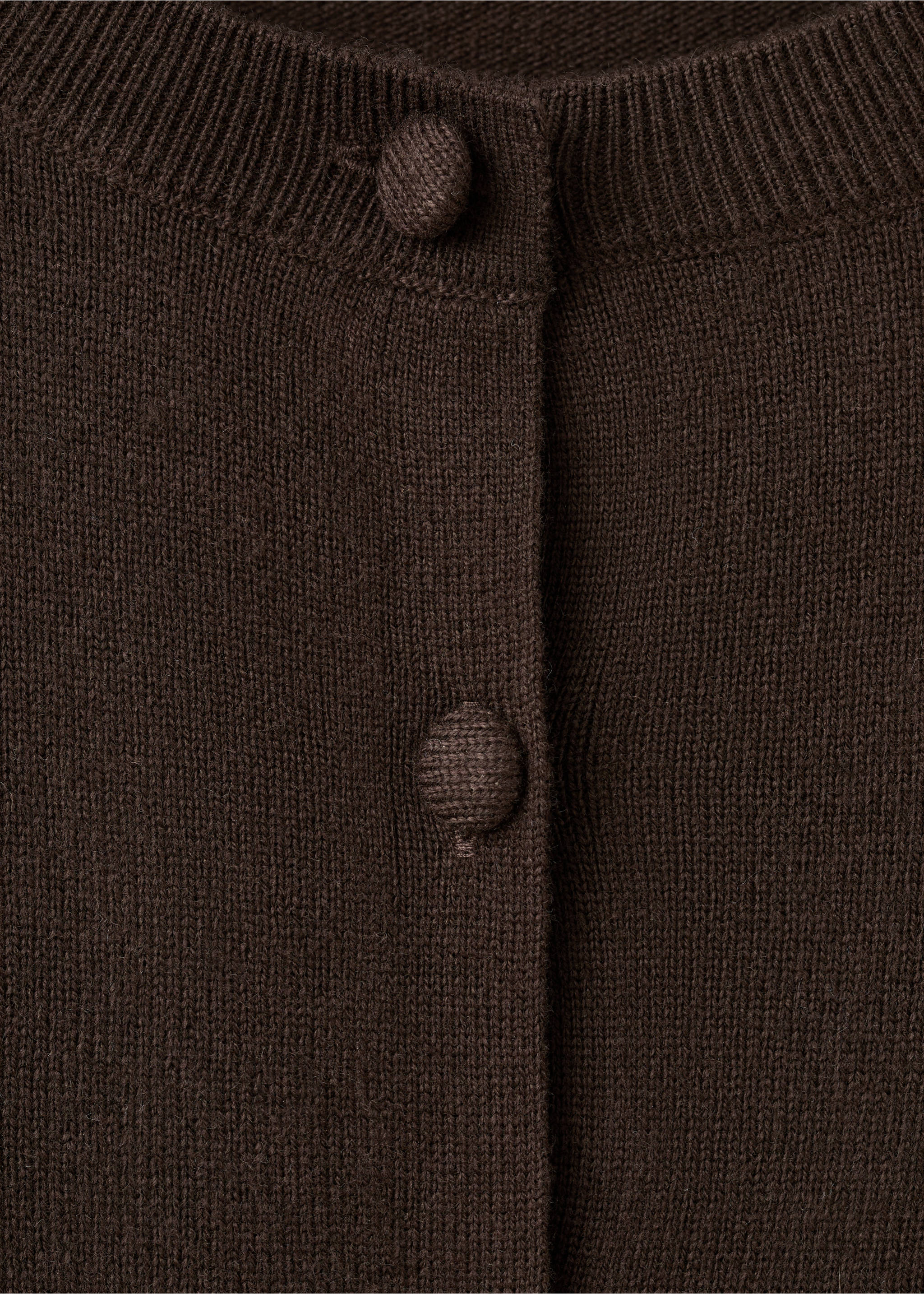 Knitted button cardigan - Details of the article 0, Chocolate. Ref: 27091274-00.