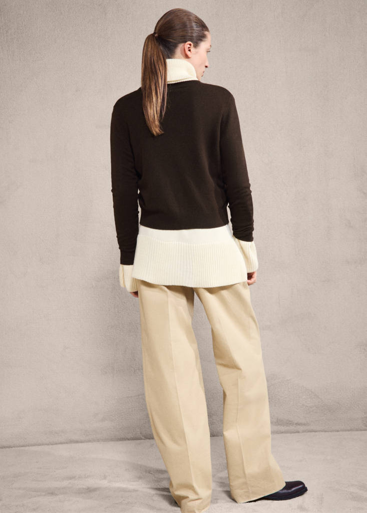 Knitted button cardigan — Chocolate