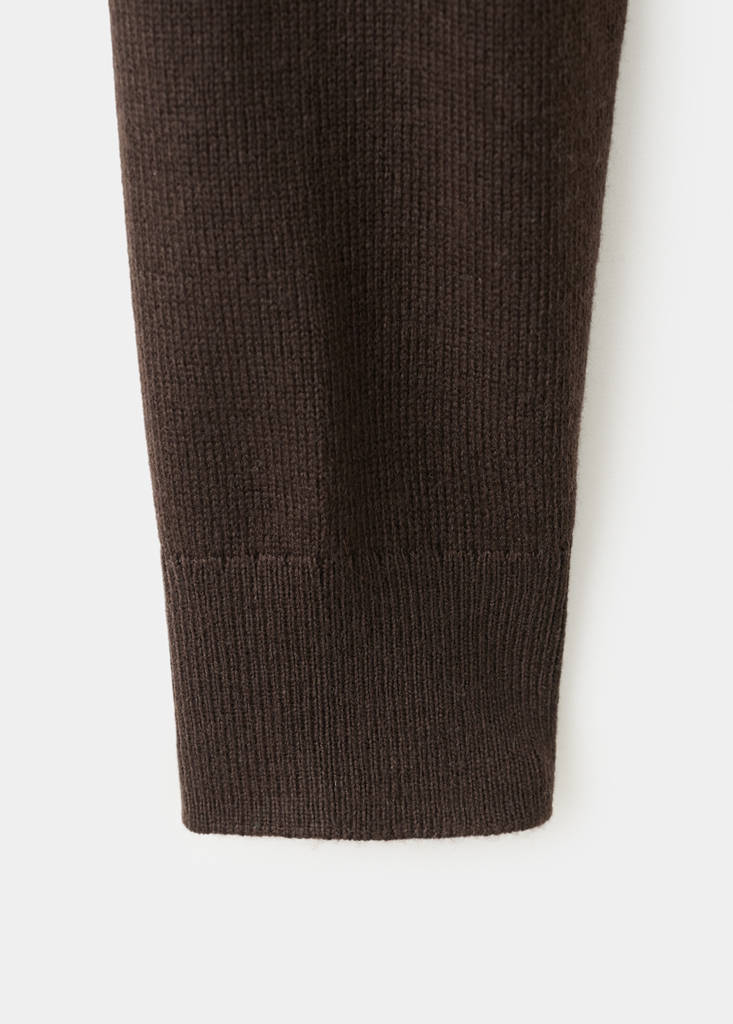 Knitted button cardigan — Chocolate