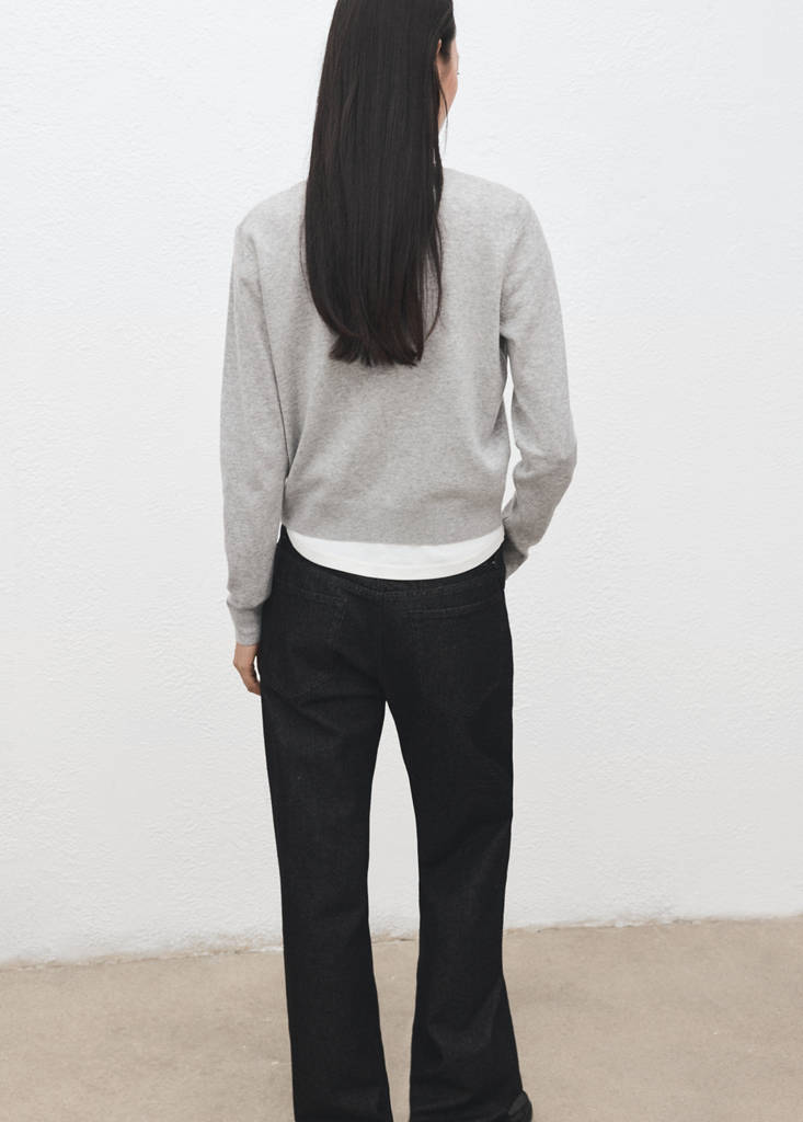 Knitted button cardigan — Light Heather Grey