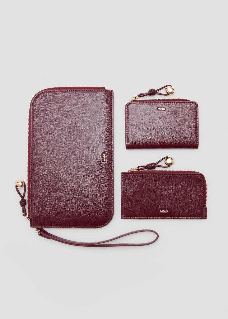 Mini beaded pochette — Burgundy