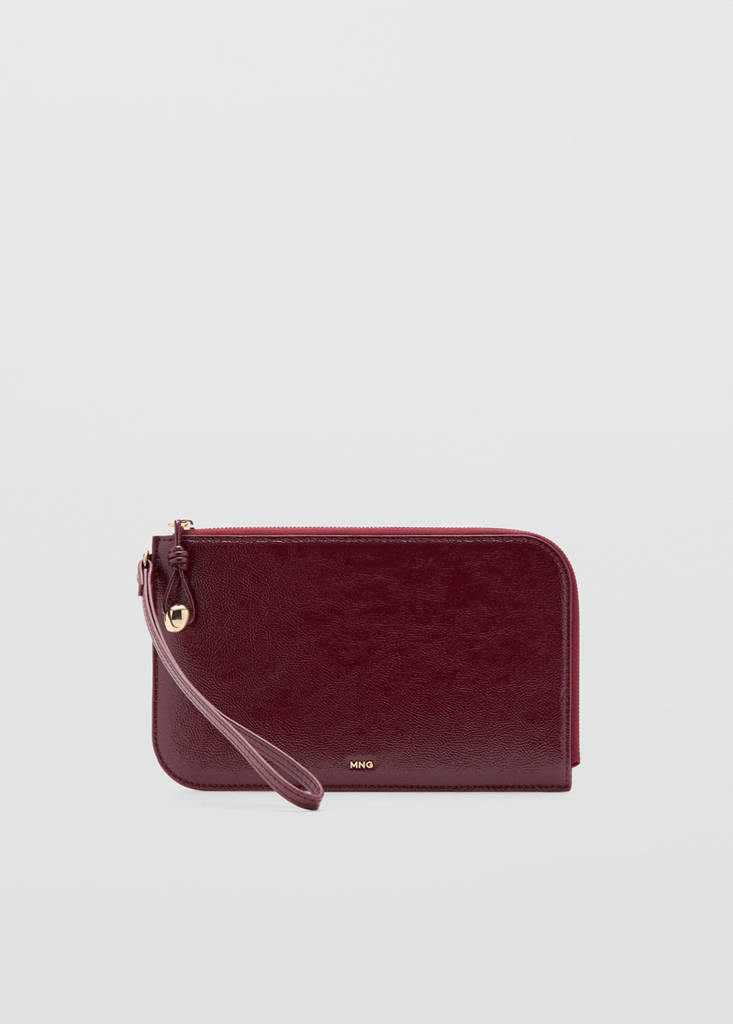 Mini beaded pochette — Burgundy
