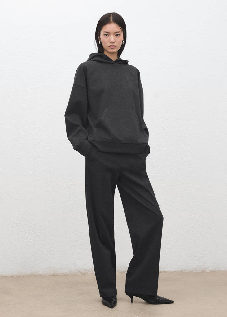 Flecked knitted trousers — Medium Heather Grey