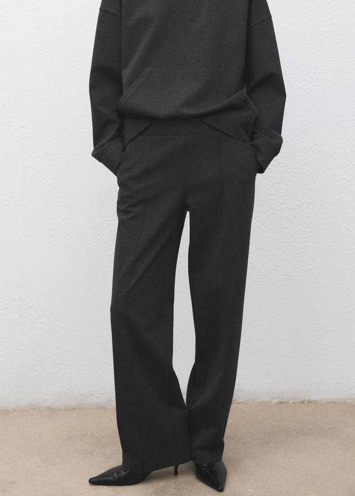 Flecked knitted trousers — Medium Heather Grey
