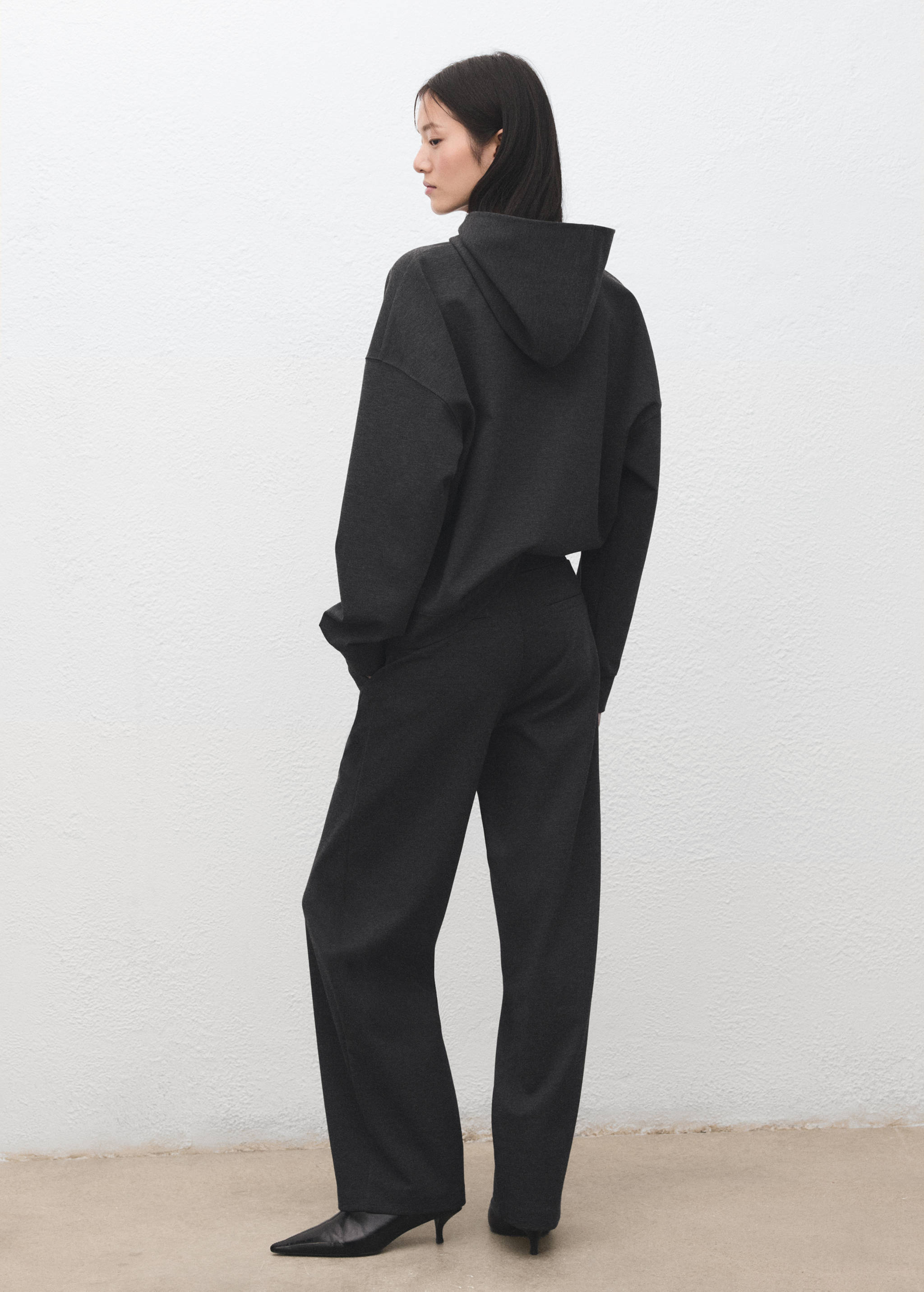 Gemêleerde gebreide broek - Achterkant van het artikel