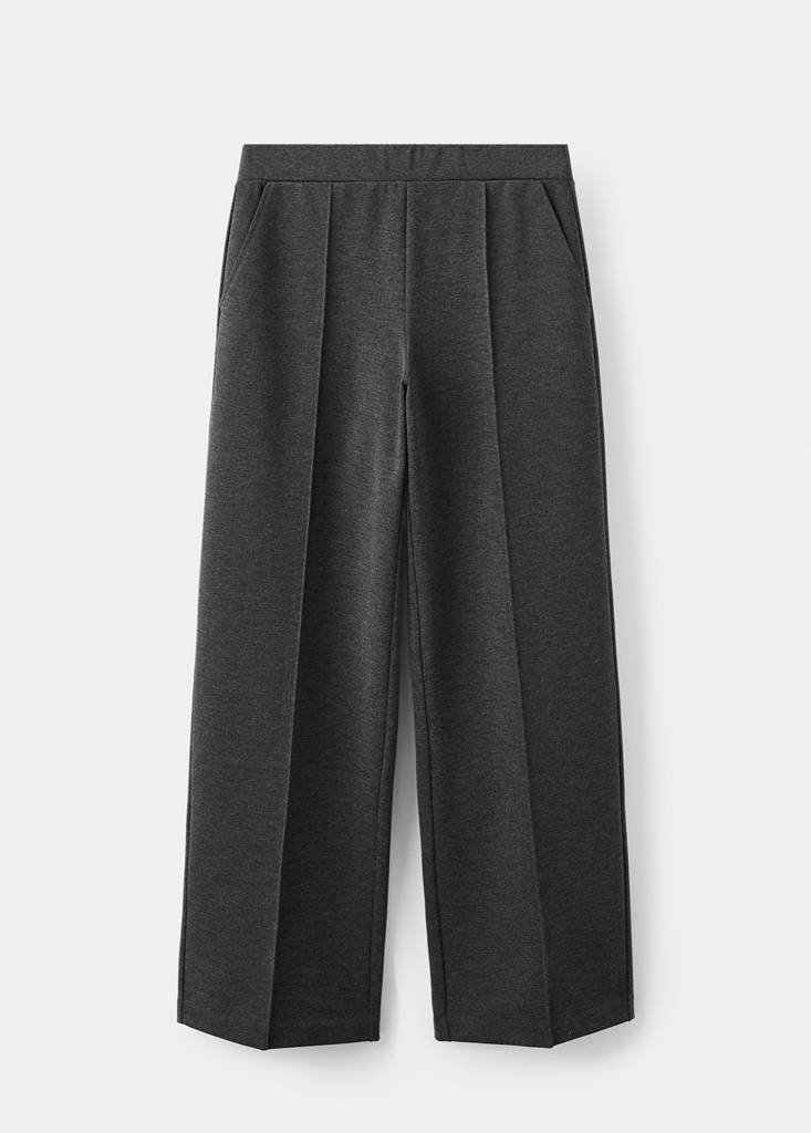 Flecked knitted trousers — Medium Heather Grey