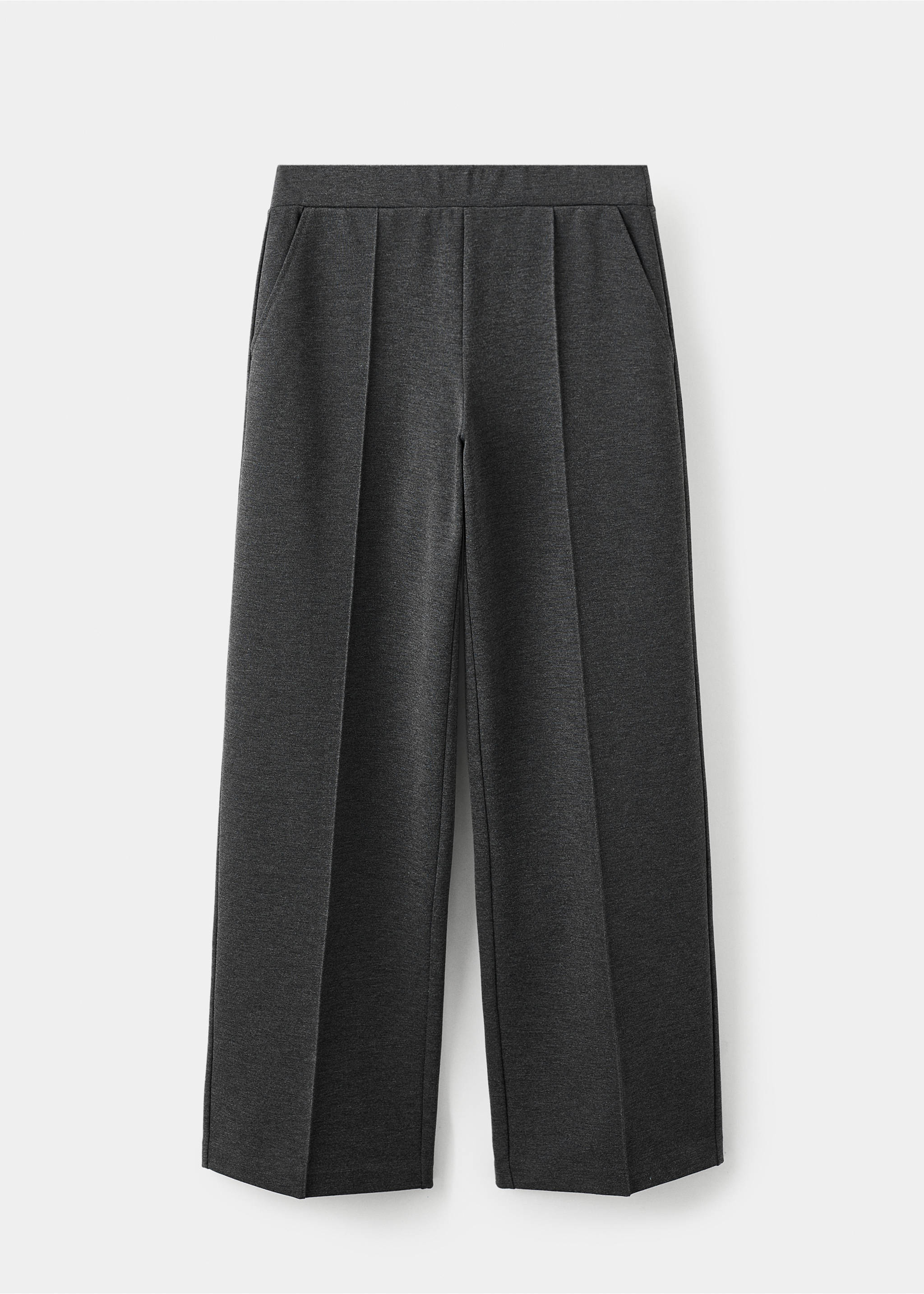 Flecked knitted trousers - Article without model, Medium Heather Grey. Ref: 27091276-00.
