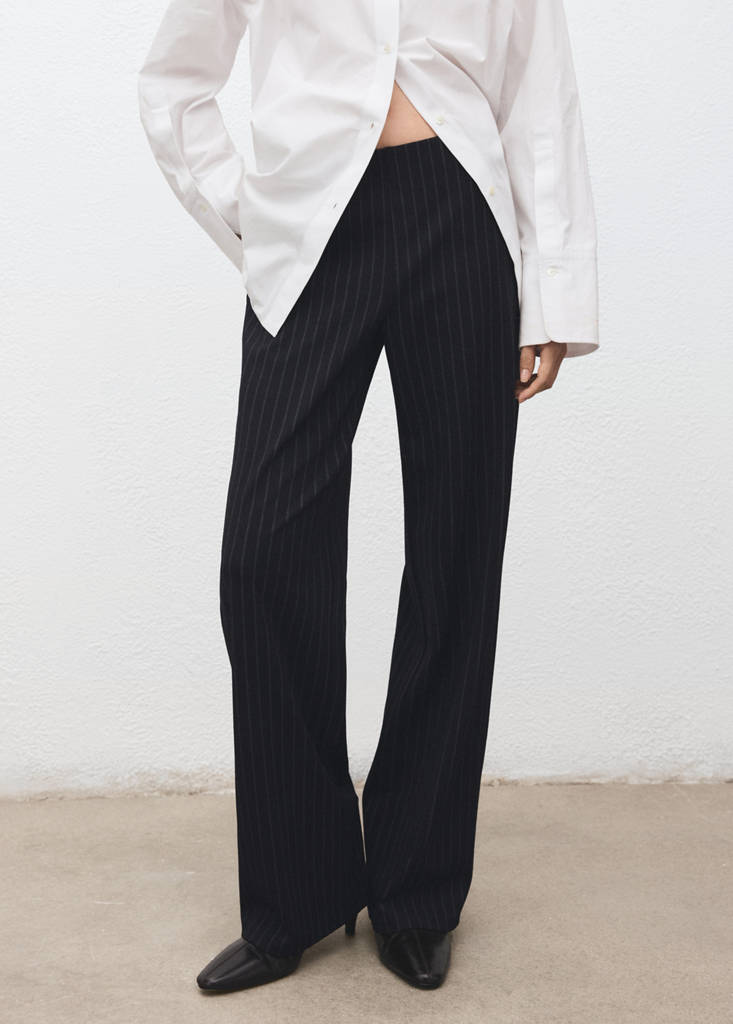 Chalk-stripe straight pants
